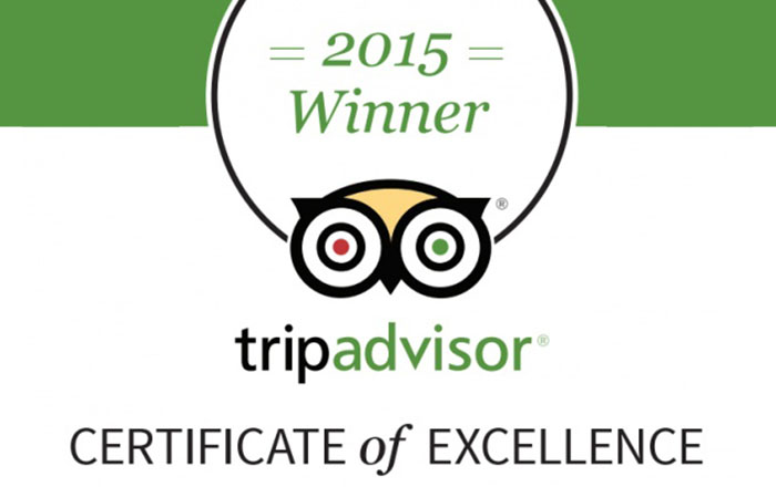 2015 TripAdvisor Certificate of Excellence
